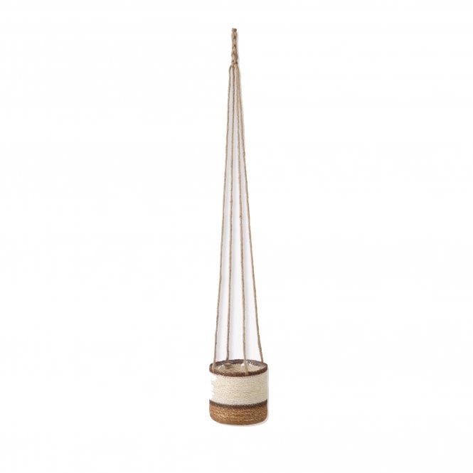 Garden Trading Natural Seagrass Multi Stripe Hanging Plant Pot - Small