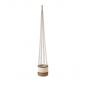 Natural Seagrass Multi Stripe Hanging Plant Pot - Small