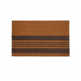 Placement Stripe Antique Brown Coir Doormat Small