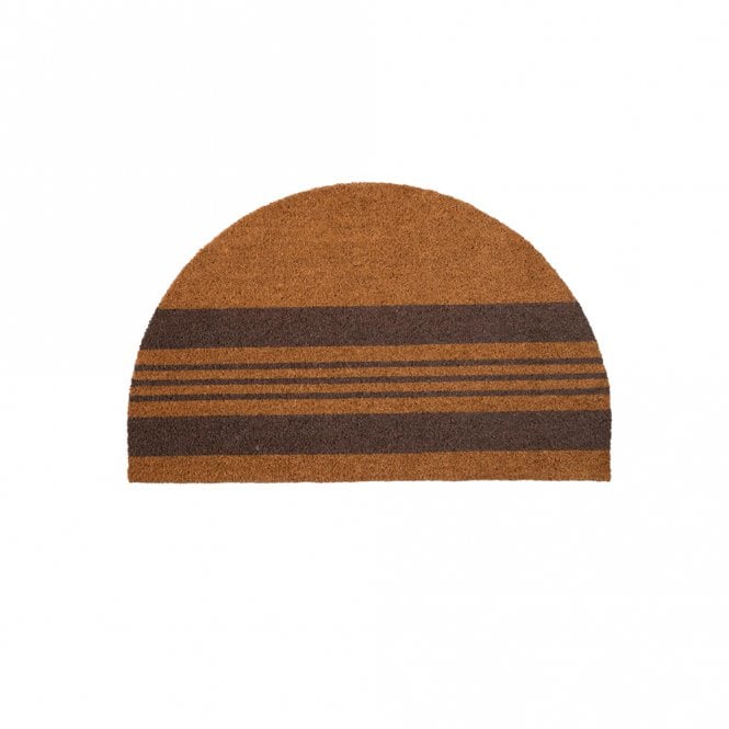 Garden Trading Placement Stripe Antique Brown Coir Half Moon Doormat