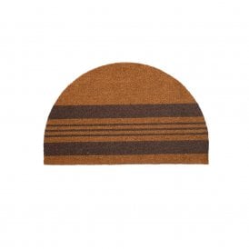 Placement Stripe Antique Brown Coir Half Moon Doormat