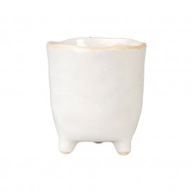 Positano Ceramic White Pot - Medium