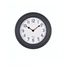 Tenby Carbon Powdered Coated Steel Clock