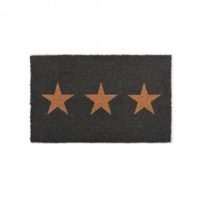 Garden Trading Three Stars Charcoal Coir Doormat Small