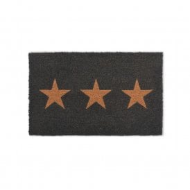Three Stars Charcoal Coir Doormat Small