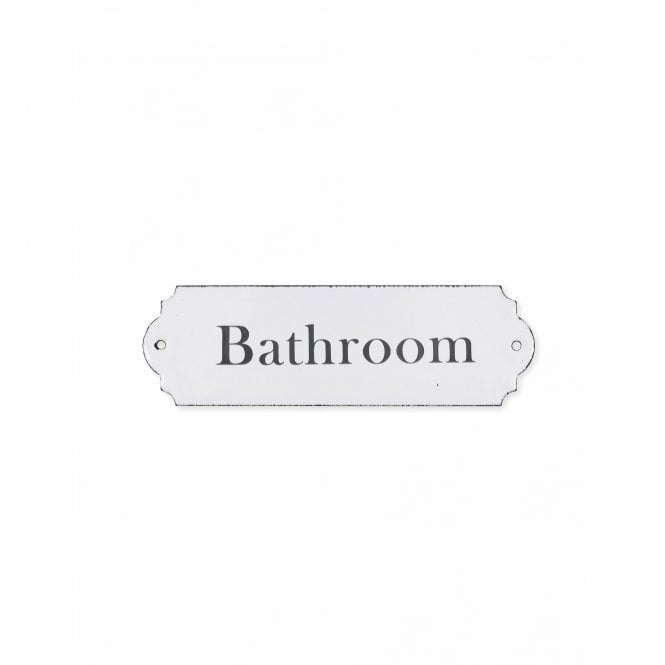 Garden Trading White Enamel Bathroom Sign