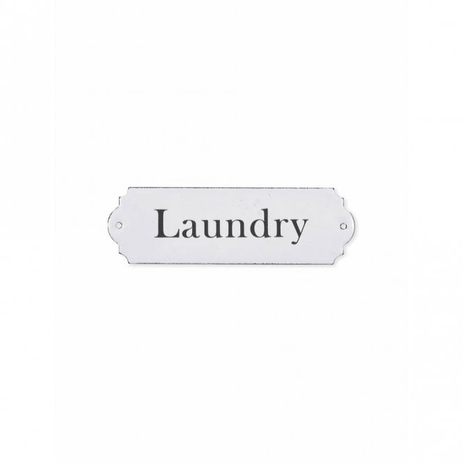 Garden Trading White Enamel Laundry Sign