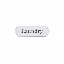 White Enamel Laundry Sign