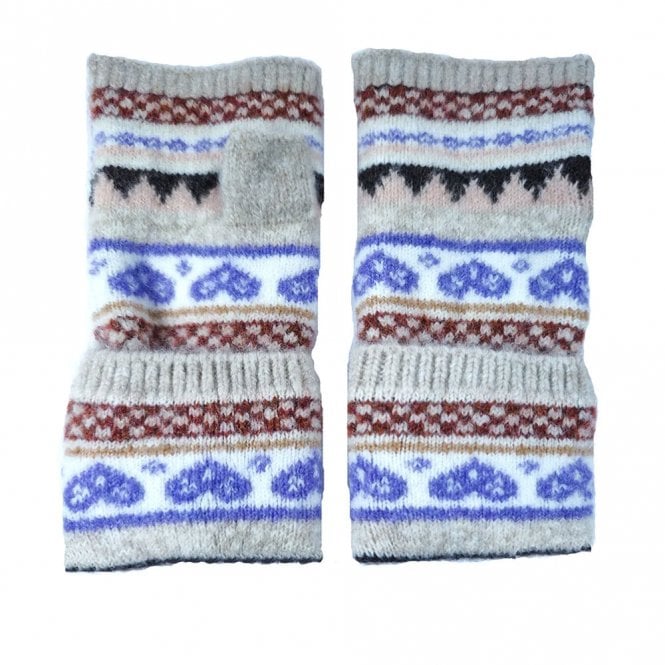 Gemjar Fawn Nordic Heart Fingerless Gloves