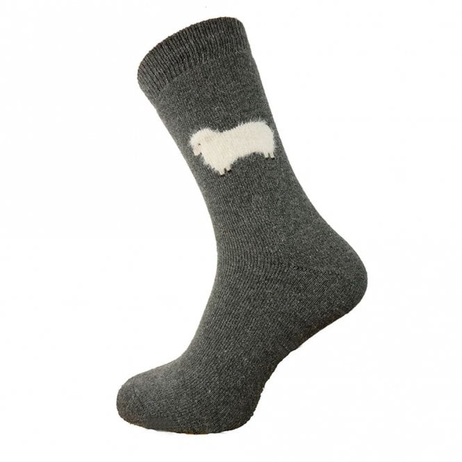 Gemjar Men's Dark Grey Fluffy Sheep Wool Blend Socks