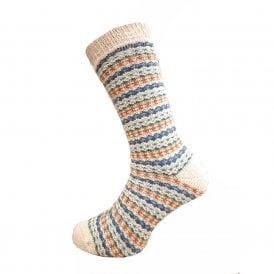 Men's Multi Coloured Fairisle Pattern Wool Blend Socks