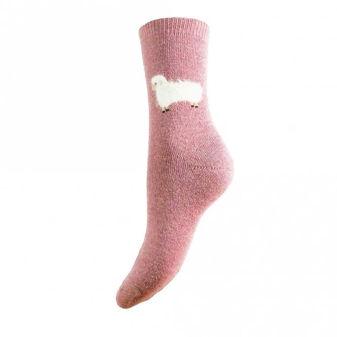 Gemjar Pink Fluffy Sheep Wool Blend Socks