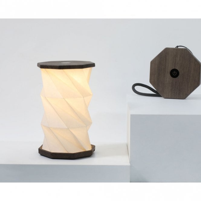 Gingko Design Walnut Mini Hexagon Twist Lamp