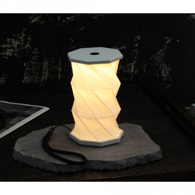 Gingko Design White Mini Hexagon Twist Lamp