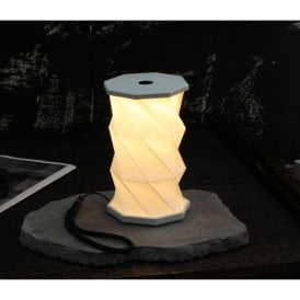 White Mini Hexagon Twist Lamp