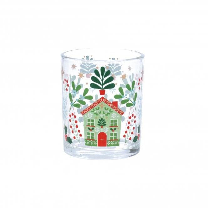 Gisela Graham Alpine House Glass Tealight Holder - Small