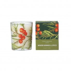 Botanical Spray Winter Berries & Spice Scented Pot Candle - Mini