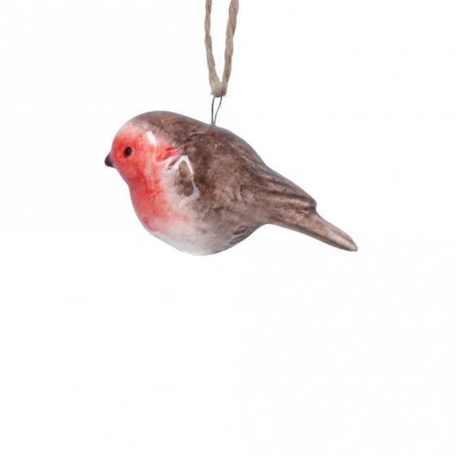 Gisela Graham Ceramic Robin Hanging Decoration