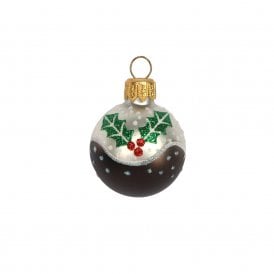 Christmas Pudding Mini Glass Bauble
