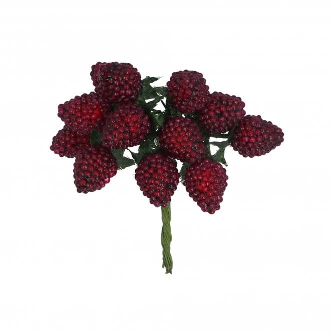 Gisela Graham Dark Red Raspberry Bunch Pick