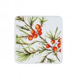 Fir and Berries Porcelain Coaster