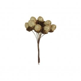 Gold Glitter Acorn Pick