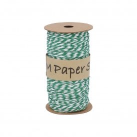 Green and White Paper String Spool
