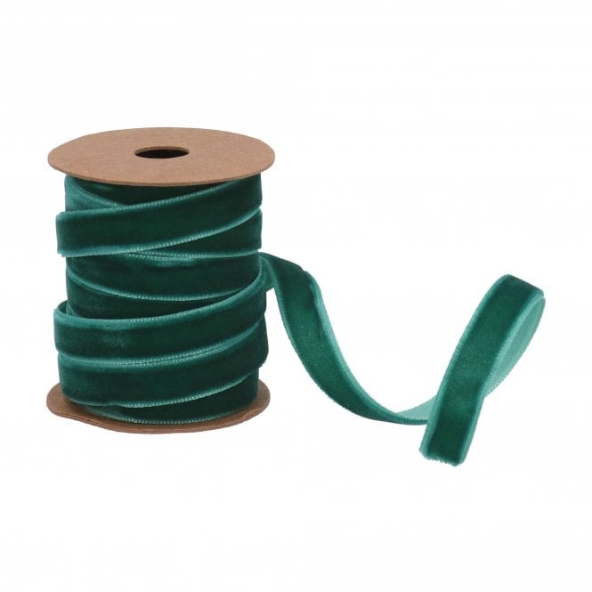 Gisela Graham Green Velvet Thin Ribbon