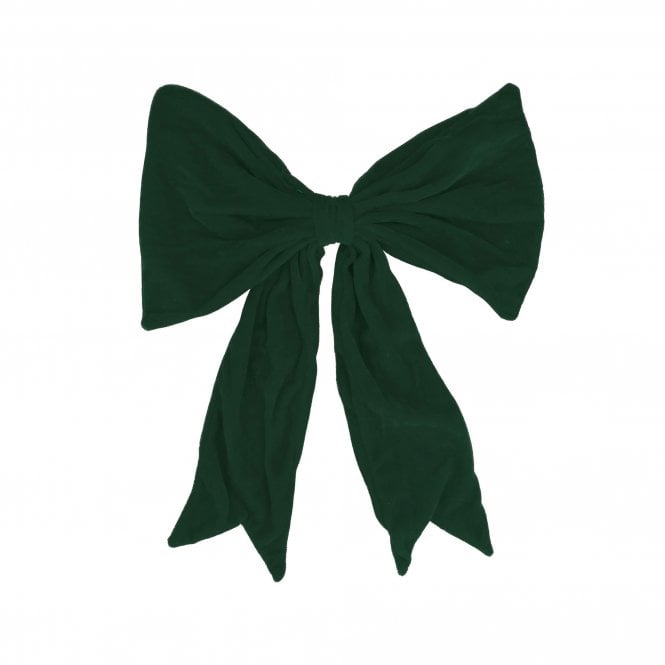 Gisela Graham Large Dark Green Velvet Clip On Bow Decoration