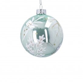 Light Green Winter Mirror Glass Bauble