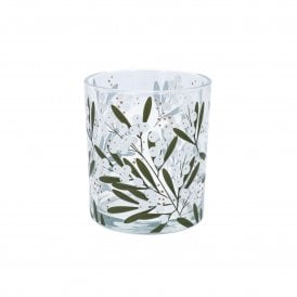 Mistletoe Clear Glass Tealight Holder - Large