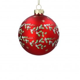 Mistletoe Garland Red Glass Bauble