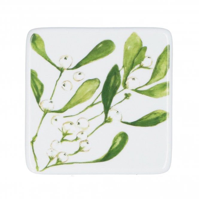 Gisela Graham Mistletoe Porcelain Coaster