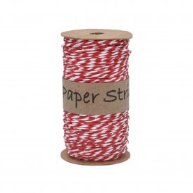 Red and White Paper String Spool