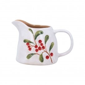 Red Berries Branch Ceramic Small Jug