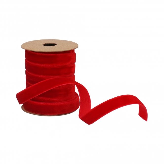 Gisela Graham Red Velvet Thin Ribbon