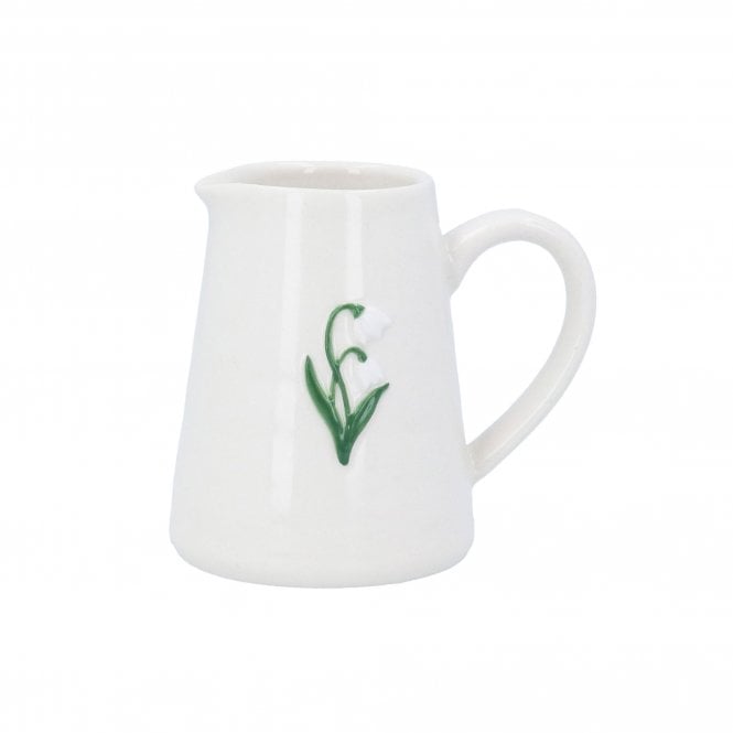 Gisela Graham Snowdrops Stoneware Mini Jug