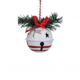 White Sleigh Bell Metal Hanging Decoration