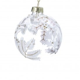 Winter Spray Clear Glass Bauble