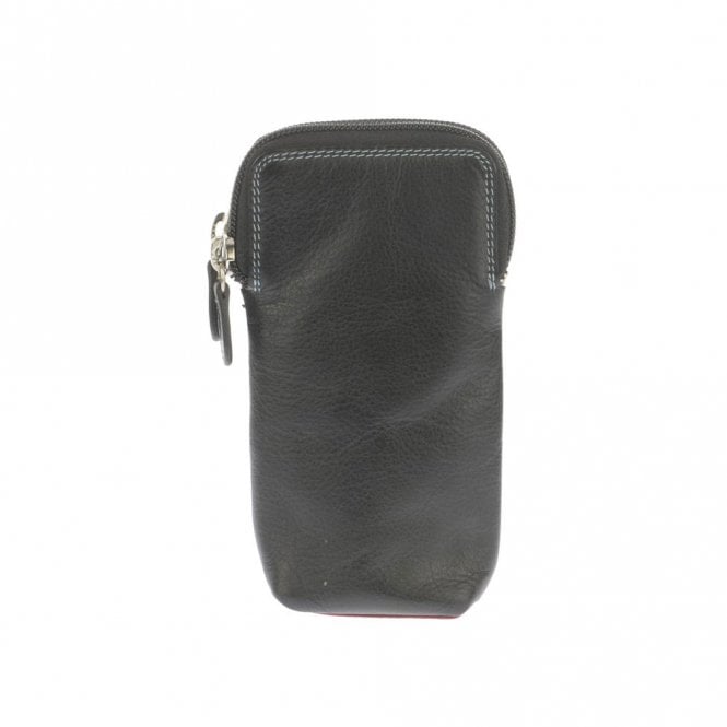 Golunski Ladies Leather Double Zip Glasses Case - Black Tropical