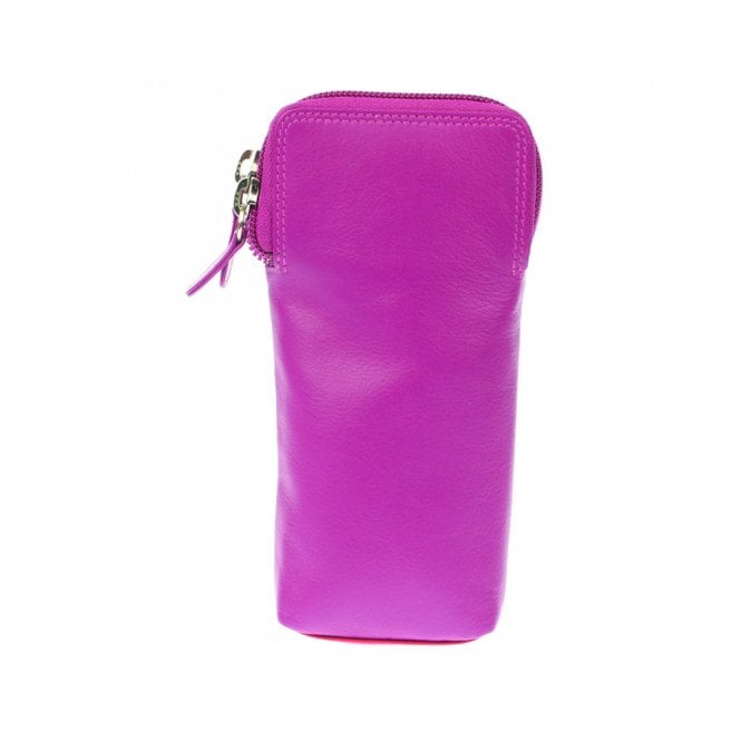 Golunski Ladies Leather Double Zip Glasses Case  - China Rose