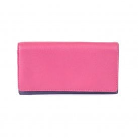 Ladies Leather Fuchsia &  Purple Wallet Purse