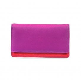 Ladies Leather Medium Wallet Purse - China Rose
