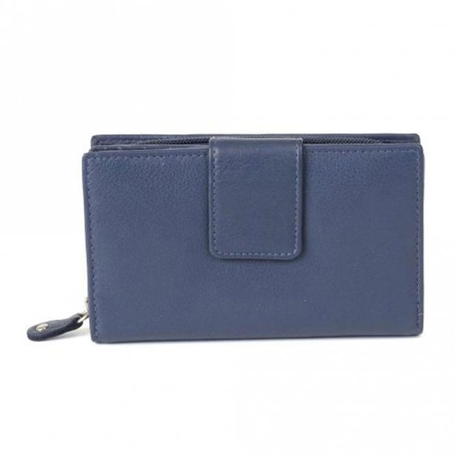 Golunski Ladies Leather Medium Wallet Purse - Navy