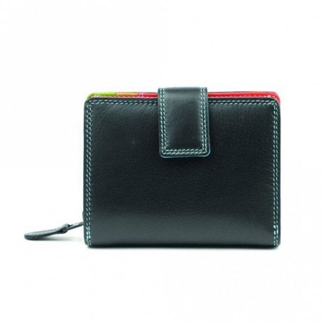 Golunski Ladies Leather Small Wallet Purse - Black Tropical