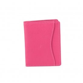 Ladies Leather Travel Card Holder - Pink