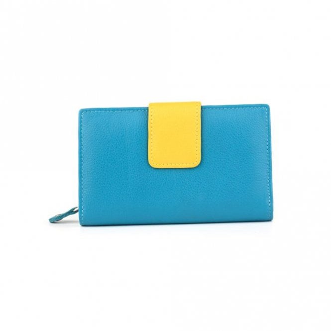 Golunski Ladies Leather Turquoise & Yellow Db Multi Wallet Purse