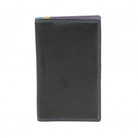 Ladies Leather Wallet Purse - Black Tropical