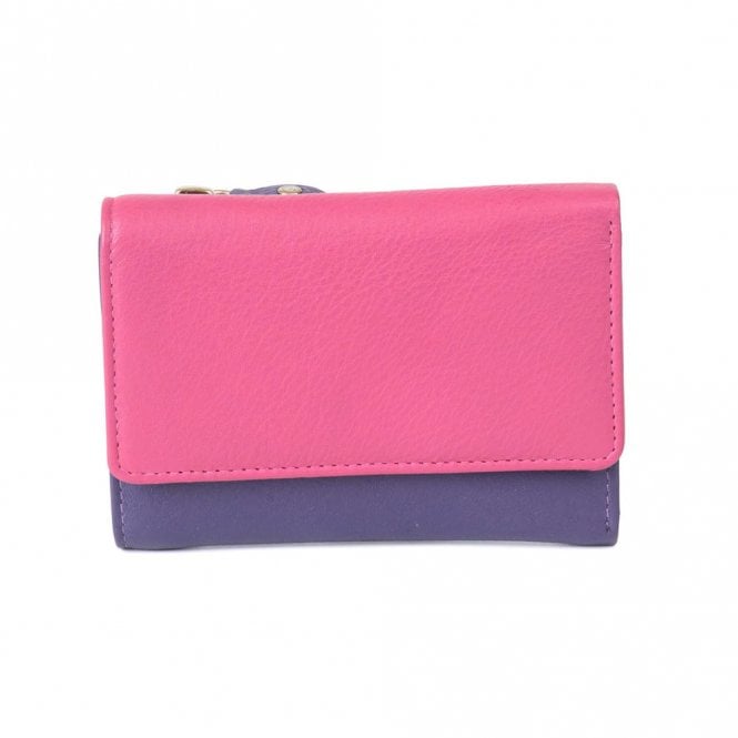 Golunski Ladies Leather Wallet Purse - Fuchsia and Purple