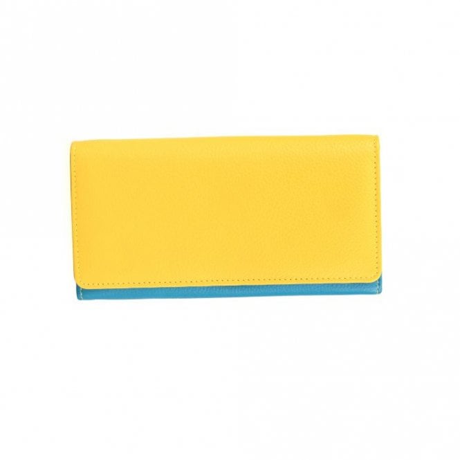 Golunski Ladies Leather Yellow & Turquoise Wallet Purse